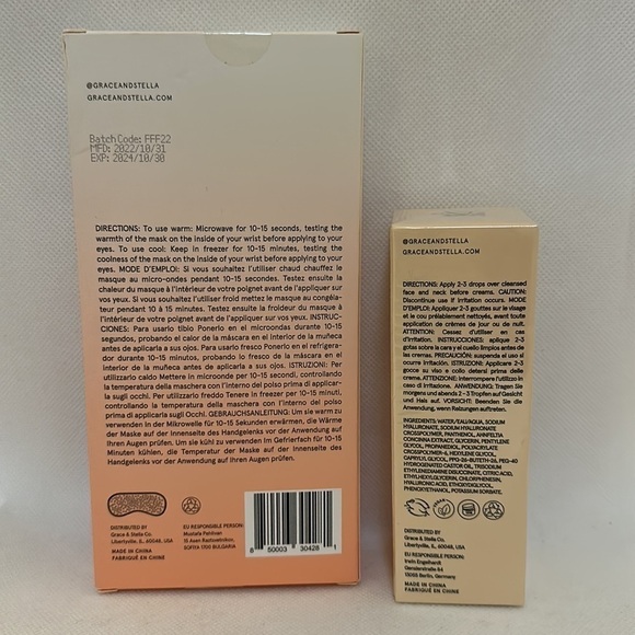 Grace & Stella Set of Hyaluronic Acid Hydrating Serum and Sleep Mask - NWT - Picture 3 of 6
